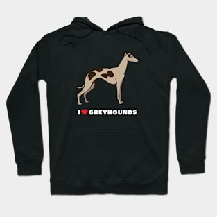 I Love Greyhounds Dog Art Hoodie